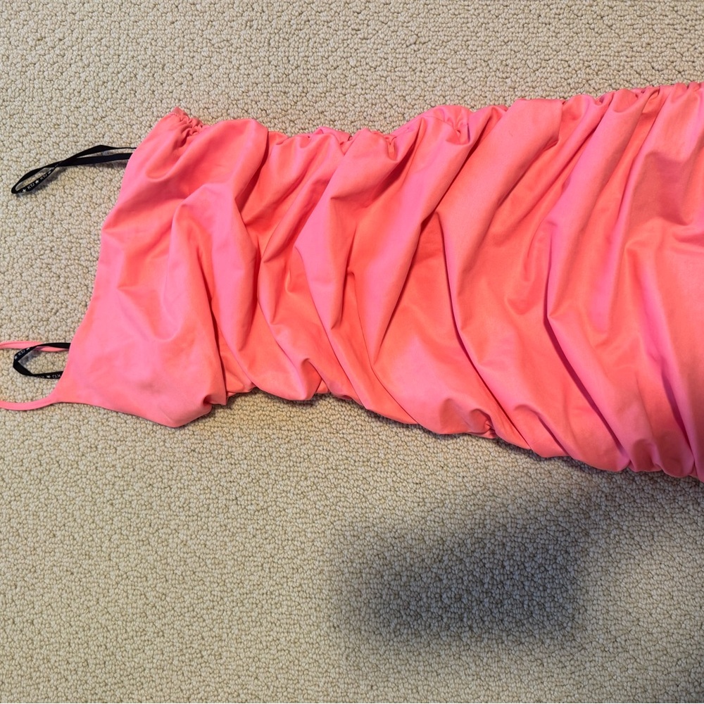 Katie J Pink Ruched Strap Dress